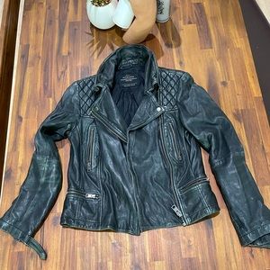 All Saints Conroy Quilted Leather Biker Jacket